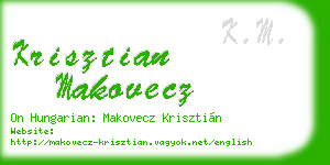 krisztian makovecz business card